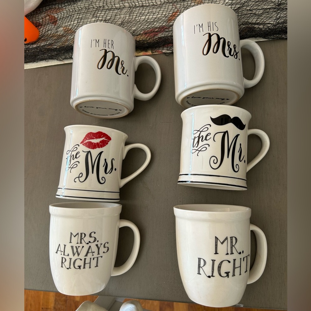 Set of 3 mugs for $15 or $8 for 1 set